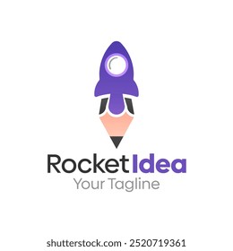 Modelo de design de logotipo de ideia de foguete. Bom para negócios, agência, comunidade e organização