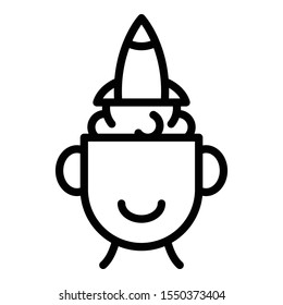 Rocket idea startup icon. Outline rocket idea startup vector icon for web design isolated on white background