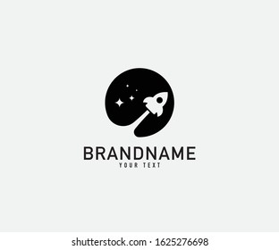 Rocket illustration black line icon design