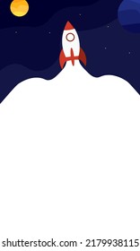 ilustración de cohete con espacio en blanco 