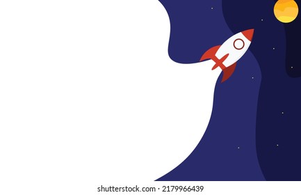 rocket illustration with blank space 