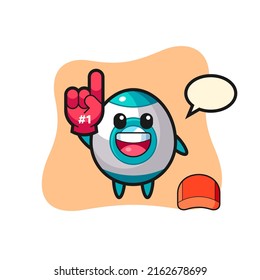 rocket illustration cartoon with number 1 fans glove , cute style design for t shirt, sticker, logo element