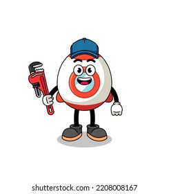 rocket illustration cartoon as a plumber , character design
