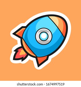 Rocket illustration design for sticker, t shirt