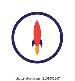 diseño de ilustración de cohete adecuado para la caricatura de ilustración de icono de logotipo
