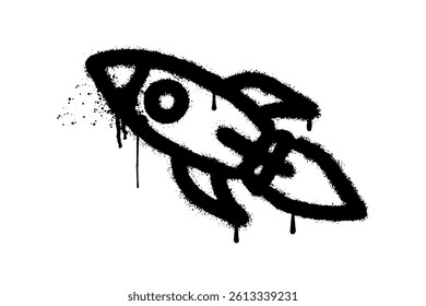 Rocket illustration drawn with graffiti art