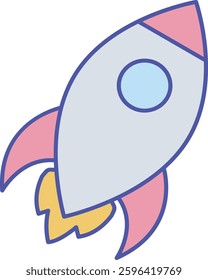 Rocket  illustration with isolated background 