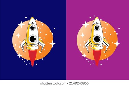 Ilustración de cohetes y diseño vectorial moderno