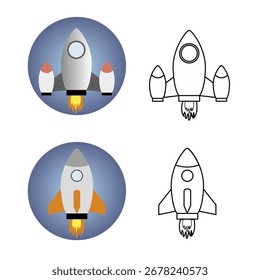 ilustração de foguete sobre fundo branco