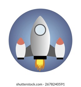 rocket illustration on white background