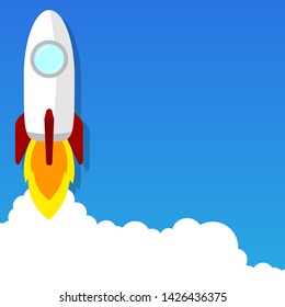 Rocket illustration in the sky 