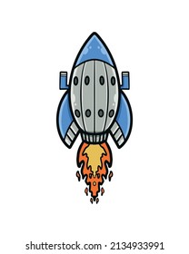 ilustración del cohete. apto para logotipos, iconos, afiches, ropa, pancartas y otros