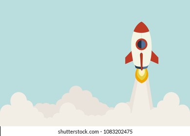 rocket illustration vector background