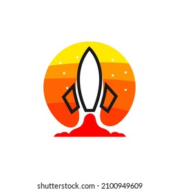 rocket illustration vector with concept
