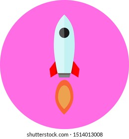Rocket, illustration, vector on white background.