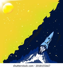 rocket illustration
vector illustration of a rocket operating in space