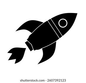 Rocket illustration vector with trendy design. rocket icon