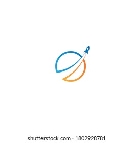 Rocket ilustration logo icon template