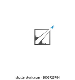 Rocket ilustration logo icon template