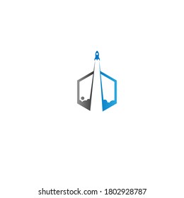 Plantilla de icono del logotipo de la ilustración de cohete