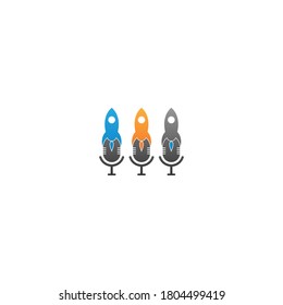 Rocket ilustration logo icon template