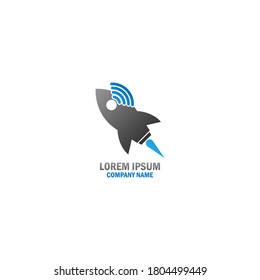 Rocket ilustration logo icon template