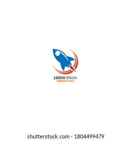 Rocket ilustration logo icon template