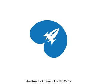 Rocket ilustration logo vector icon template