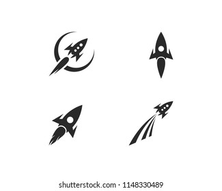 Rocket ilustration logo vector icon template