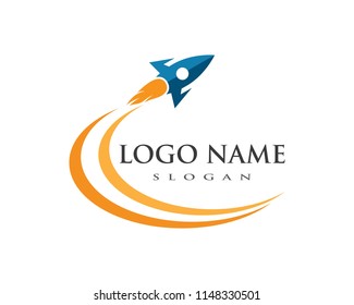 Rocket ilustration logo vector icon template
