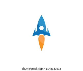 Rocket ilustration logo vector icon template