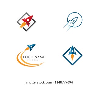 Rocket ilustration logo vector icon template