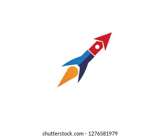 Rocket ilustration logo vector icon template - Vector