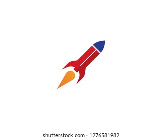 Rocket ilustration logo vector icon template - Vector