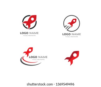 Rocket ilustration logo vector icon template