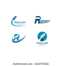 Rocket ilustration logo vector icon template
