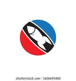 Rocket ilustration logo vector icon template