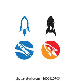Rocket ilustration logo vector icon template