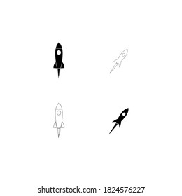 Rocket ilustration logo vector icon template