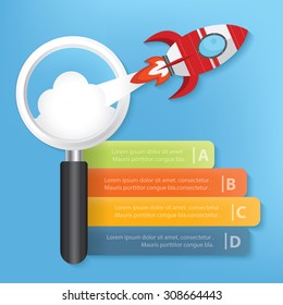 Rocket info graphic design,clean vector