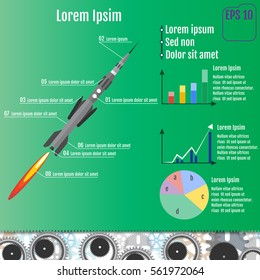 Rocket infographic concept. Vector illustration