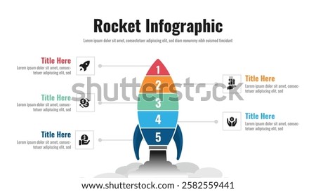 Rocket infographic presentation layout fully editable.