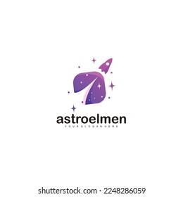 rocket with initial v design colorful logo 