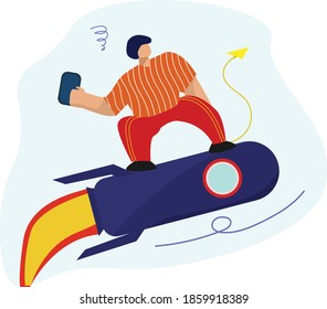 Rocket internet for UI/UX landing page design illustration