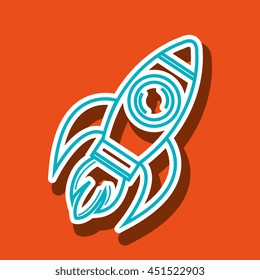 rocket isolated icon design, vector illustration  graphic 