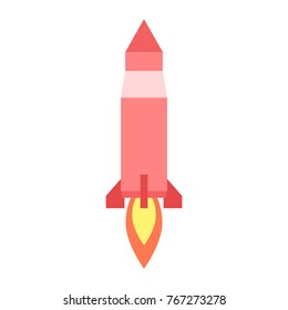 Rocket isolated vector. Holiday concept.