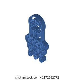 Rocket isometric left top view 3D icon