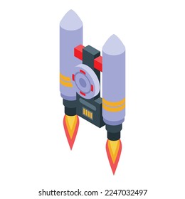 Rocket jet icon isometric vector. Fire jetpack. Future pack