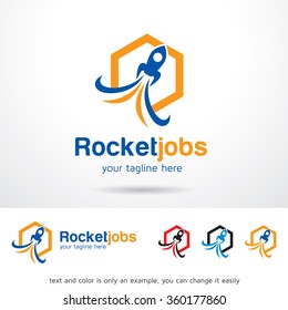 Rocket Jobs Logo Template Design Vector