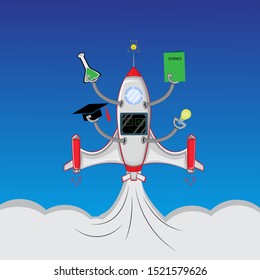 Rocket Knowledge Cartoon For Your Mascot Bussines or Club